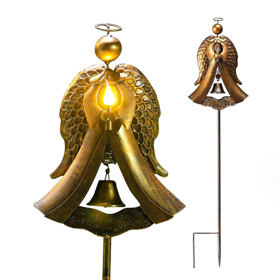 Homight solar metal angel stake for cemetery remembrance and outdoor display.