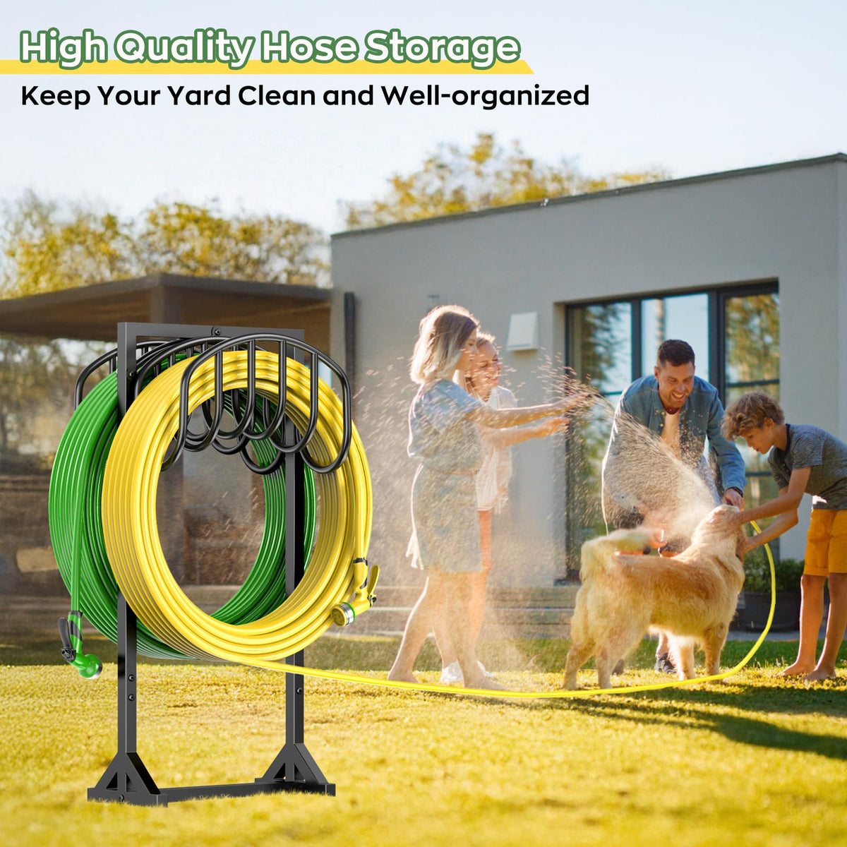 HOMIJIABRO quick-assembly hose holder with pre-drilled holes