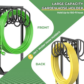 HOMIJIABRO hose stand with a 4-anchor base for stable outdoor use