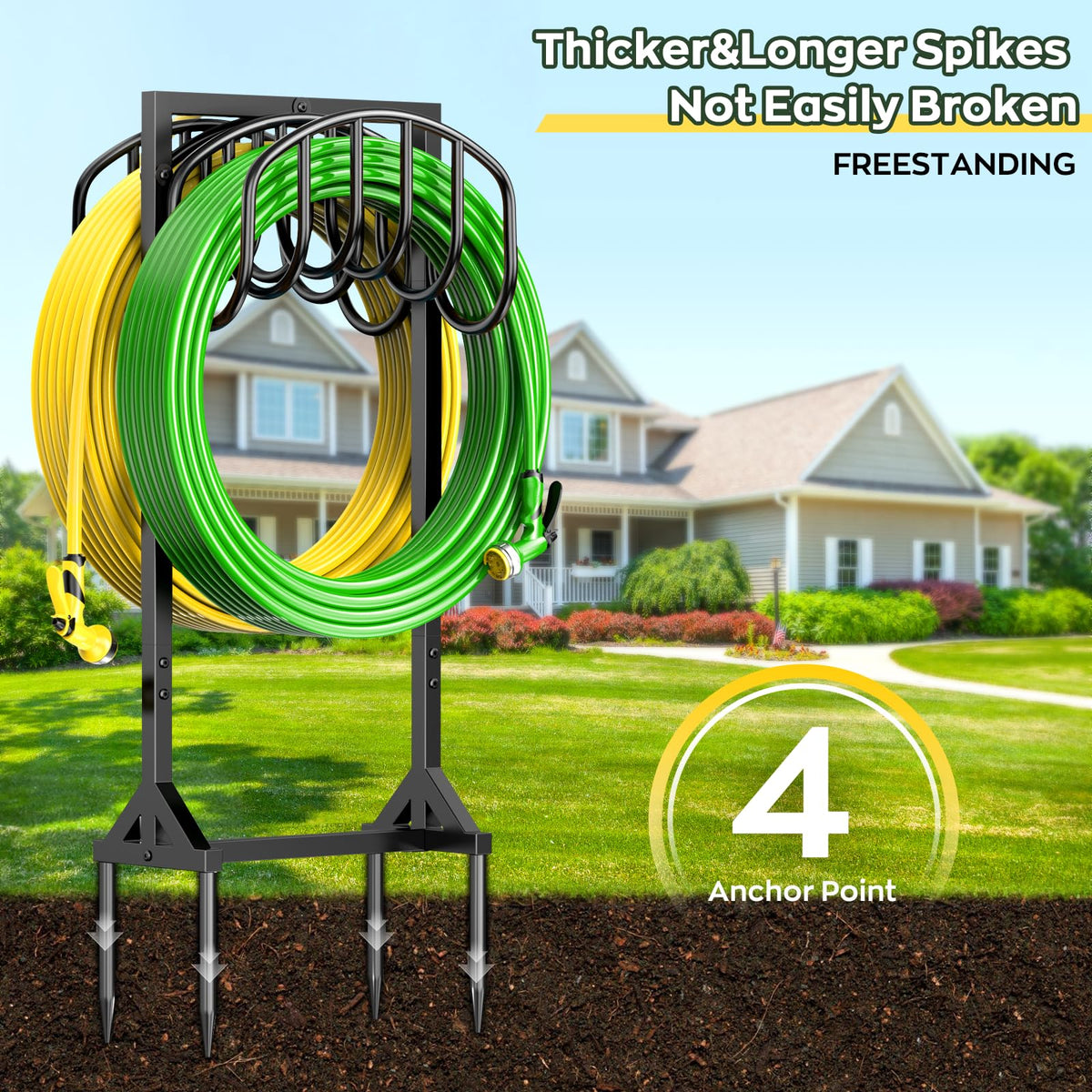 HOMIJIABRO weather-resistant hose holder built to resist rain and sun