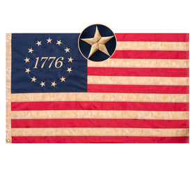 Homissor Betsy Ross flag tea-stained 3x5 for vintage outdoor display.