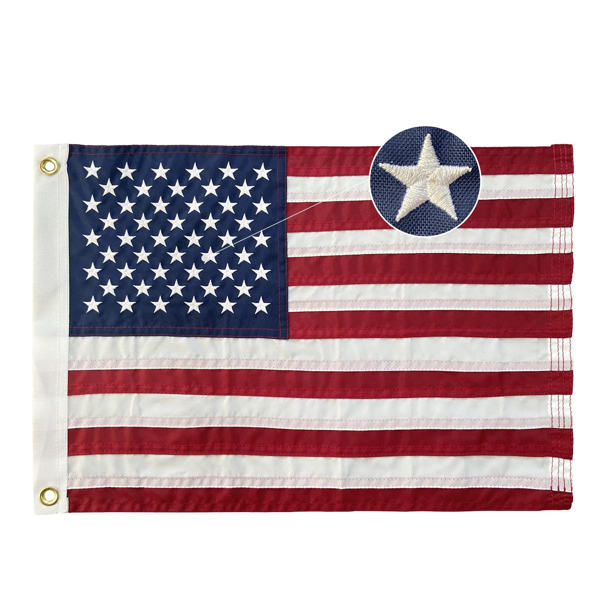 Homissor 12x18 American flag with embroidered stars for outdoor use