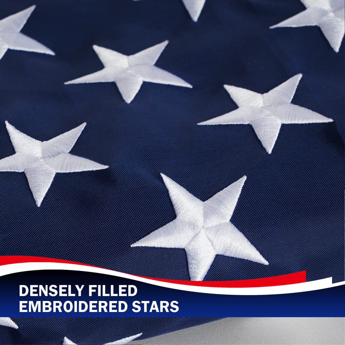 Homissor American Flag 3x5 embroidered stars for crisp, durable symbols
