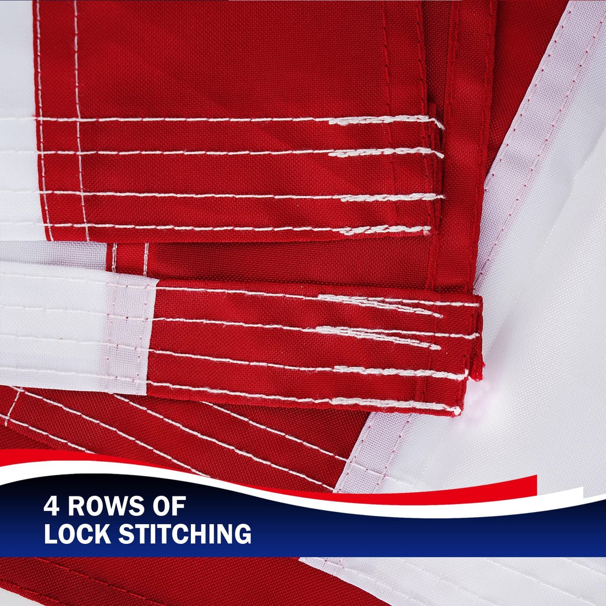 Homissor flag features four-row hem stitches for enhanced wear resistance