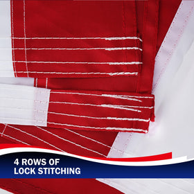 Homissor flag features four-row hem stitches for enhanced wear resistance
