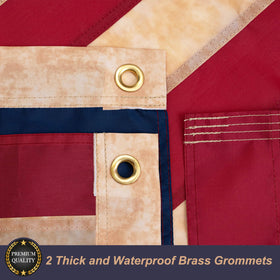 Homissor flag with brass grommets and reinforced header for easy hanging