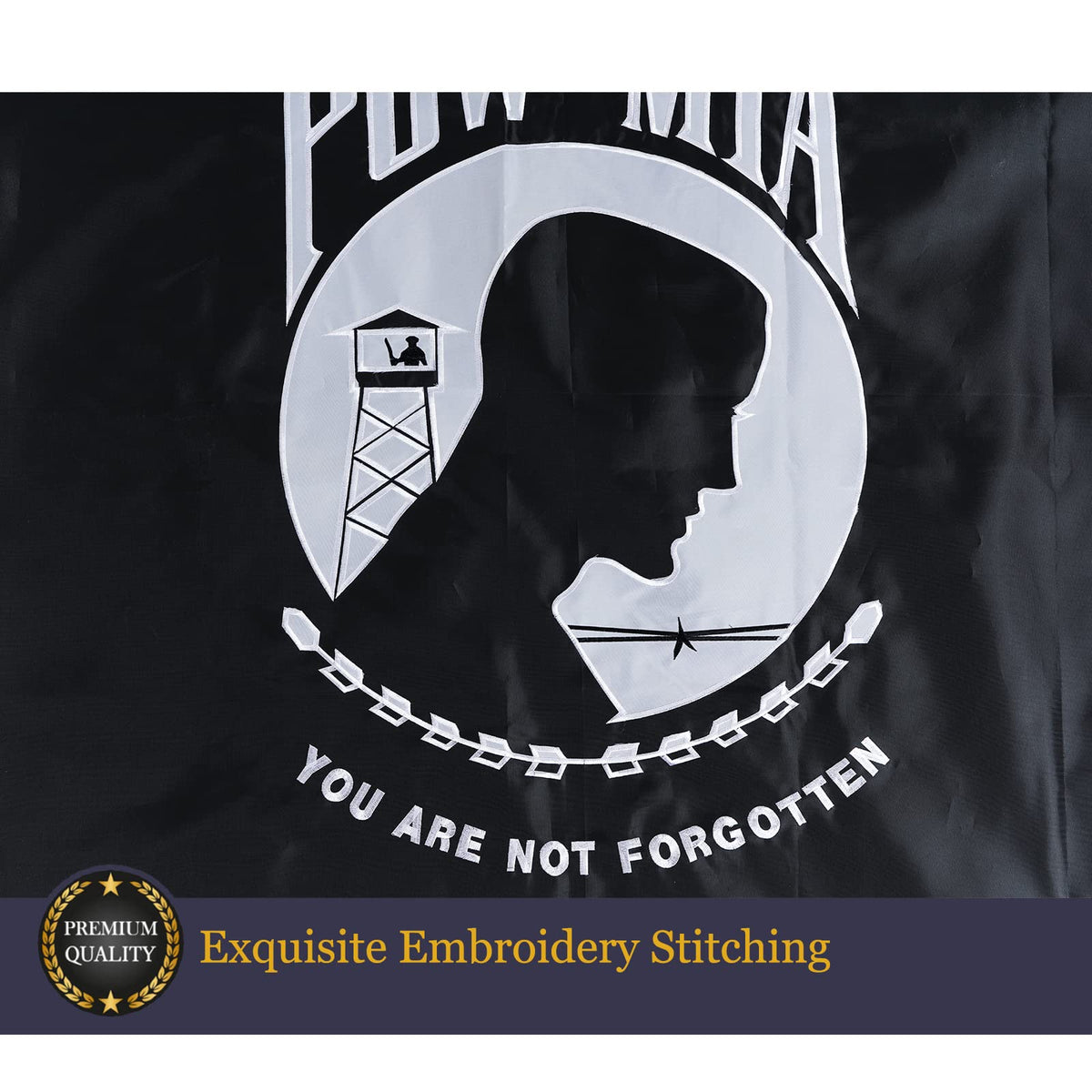 Homissor outdoor flag 300D polyester for weather resistance.