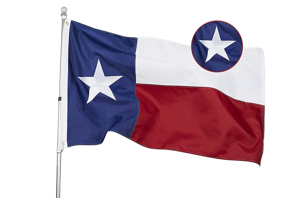 Homissor Texas flag 4x6 with embroidered stars for vivid outdoor display.