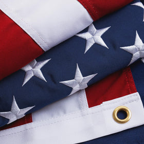 Homissor USA flag 3x5 with embroidered stars, built for outdoor fade resistance.