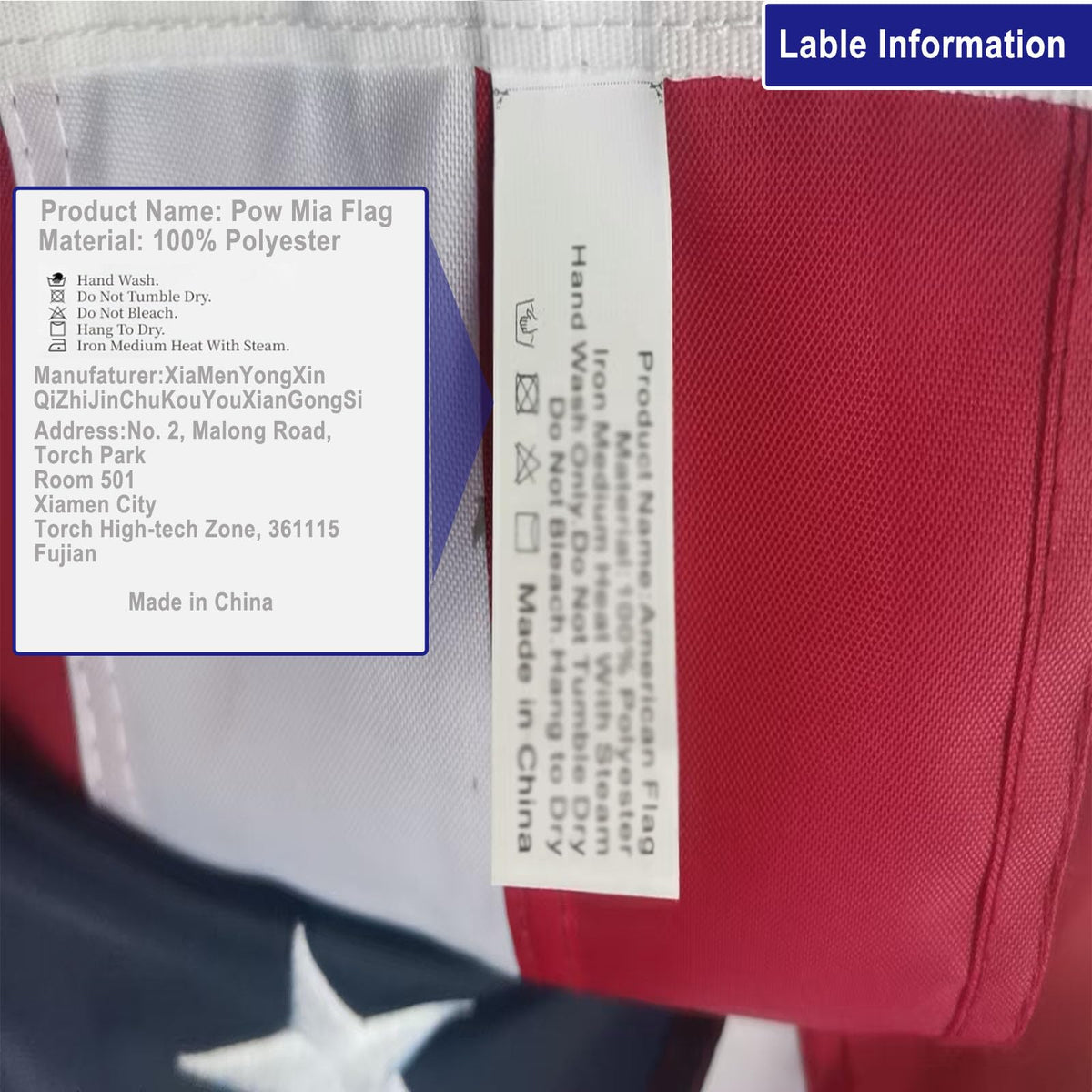 Homissor weatherproof flag maintains color in sun and rain.