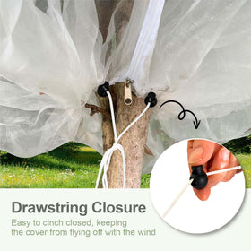 See-through Homoda netting lets rain and light reach plants while deterring pests.