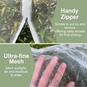 Bottom drawstring on Homoda netting keeps the cover in place even in breeze.