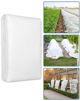 Homoda frost blanket draped over plants shielding them from frost.