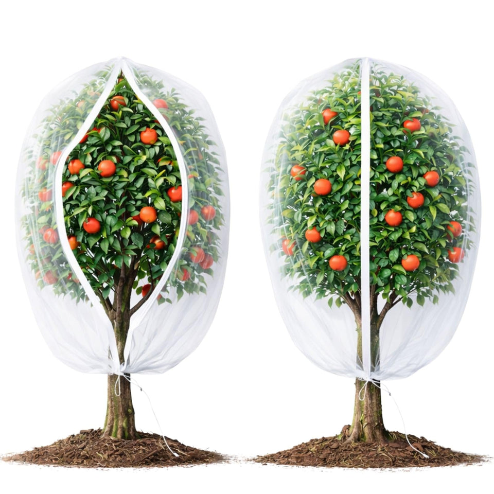 Homoda fruit tree netting cover with zipper shields fruit trees from birds while staying secure.