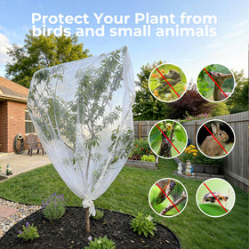 Homoda garden netting showing see-through mesh for monitoring plants