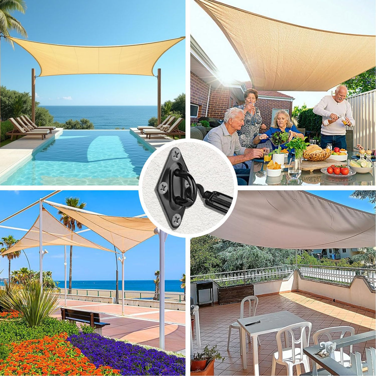 HOMPER complete hardware kit ready to install for shade sails.
