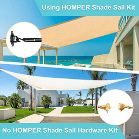 HOMPER M5 screw set ensures durable mounting for garden shade setups.