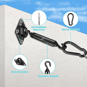 HOMPER adjustable turnbuckles offer precise tension for a stable shade sail.