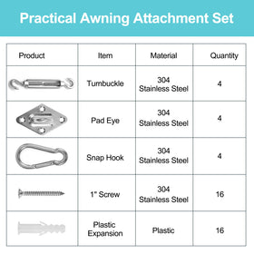 HOMPER M6 screw ensures solid attachment to walls or posts