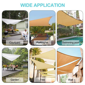 HOMPER M6 hardware kit installed on shade sail for versatile outdoor use
