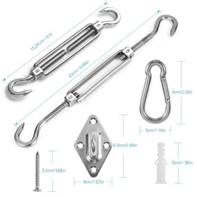 HOMPER M6 snap hook secures shade sail lines quickly for easy setup
