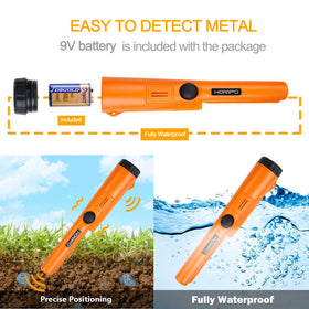 HOMPO pinpointer emits audio and vibration alerts for clear signals