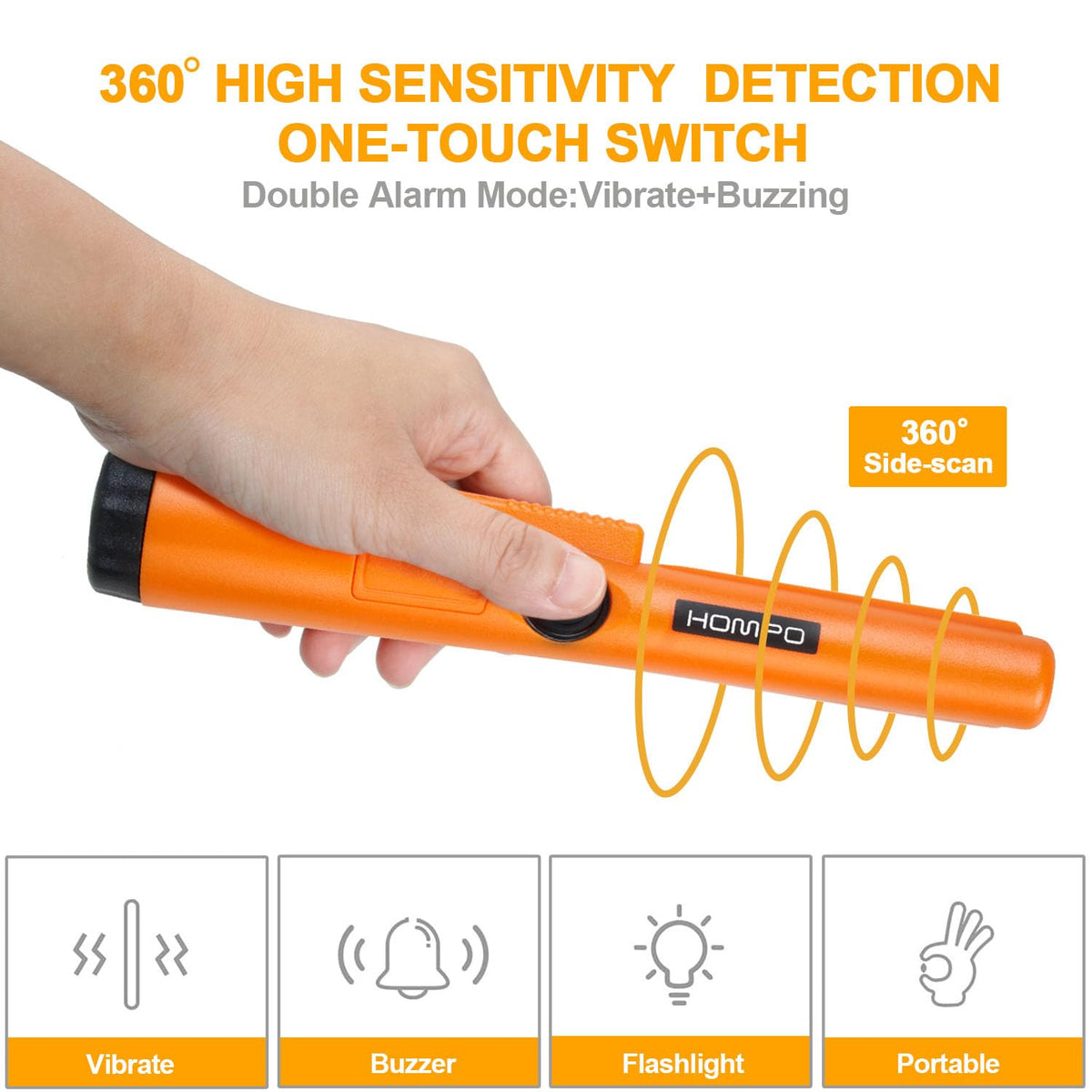 HOMPO pinpointer underwater use on seabed for delicate detection