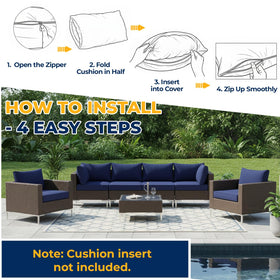 HOMREST fits standard six-seat sectional cushions for a tailored look.