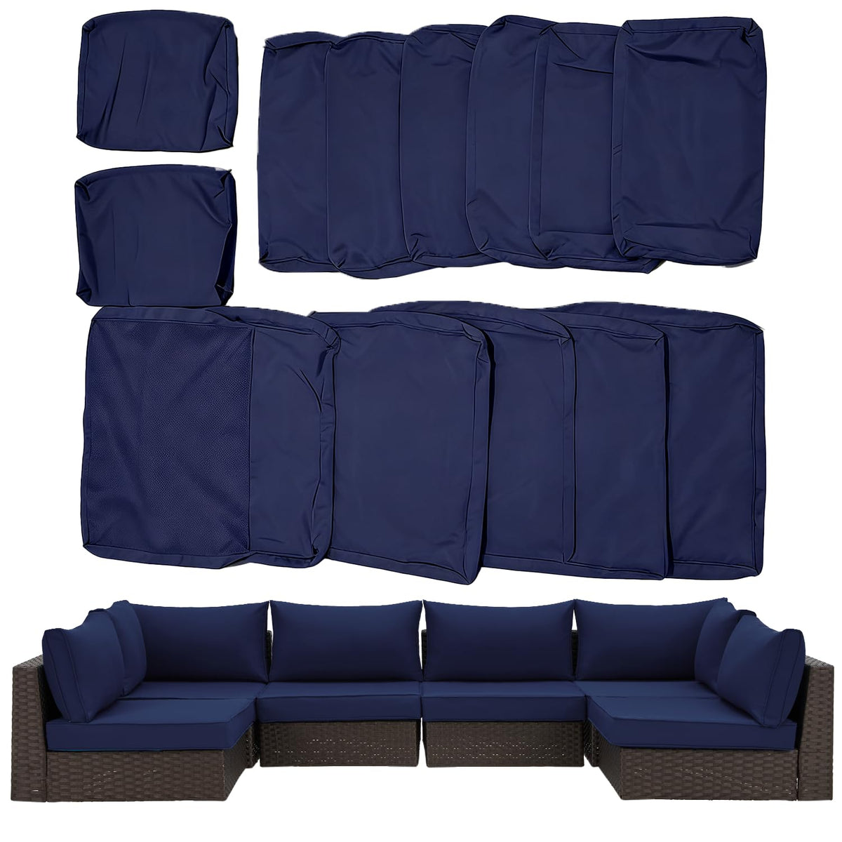 HOMREST reversible double-sided cushion covers showing two looks to extend wear.