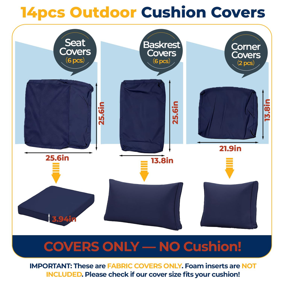 HOMREST water-repellent fabric protects cushions from spills and light rain.