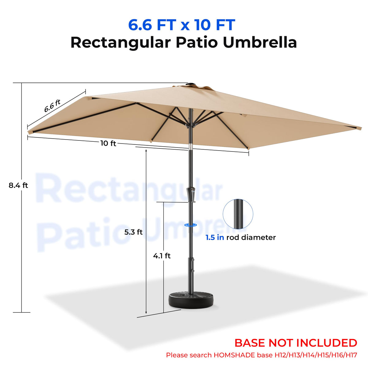 HOMSHADE rectangular canopy covers large dining or lounging space.