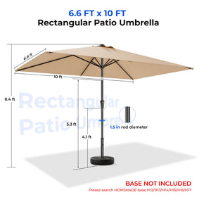 HOMSHADE rectangular canopy covers large dining or lounging space.