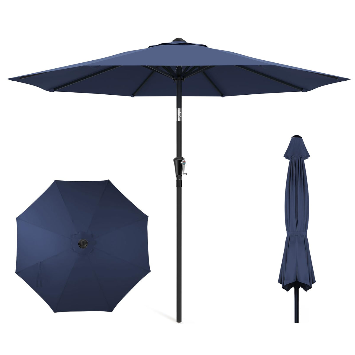 HOMSHADE 9ft canopy view provides wide sun protection for outdoor spaces.