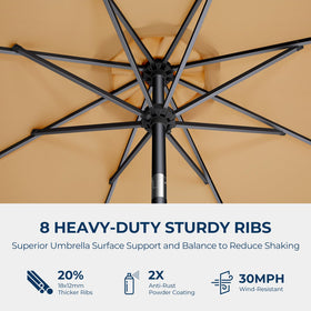 HOMSHADE wind-resistance up to 30 MPH with reinforced tilting mechanism.