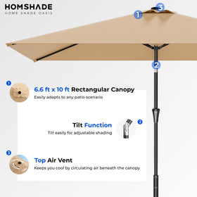 HOMSHADE in-box includes umbrella and manual for quick setup.
