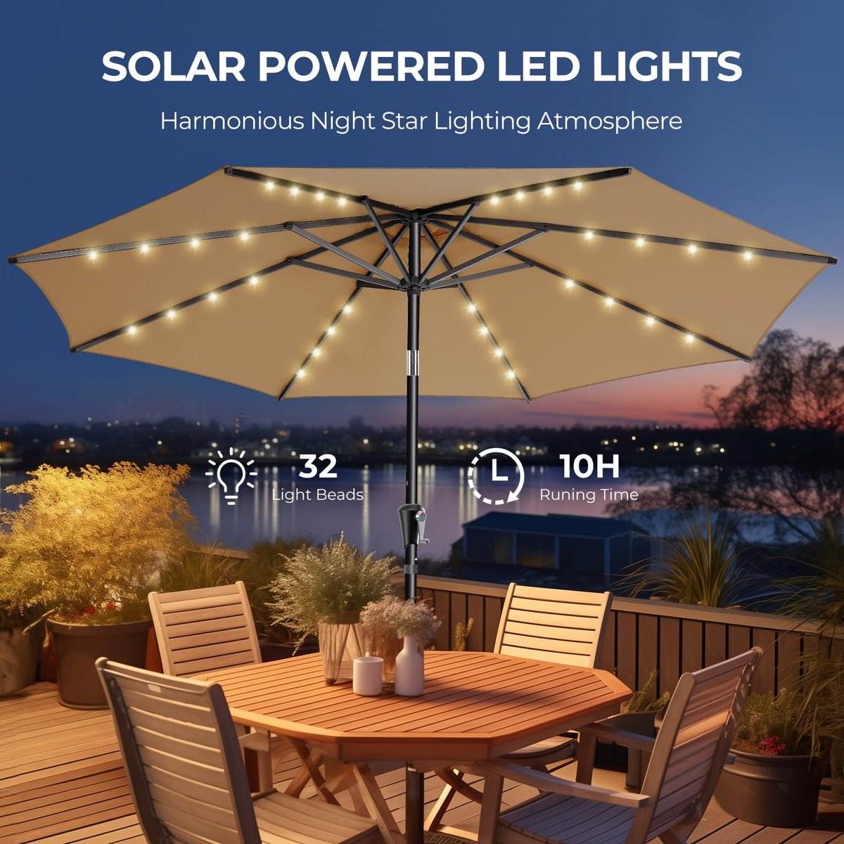 HOMSHADE solution-dyed canopy with UPF50+ blocks harsh sun for shade comfort.