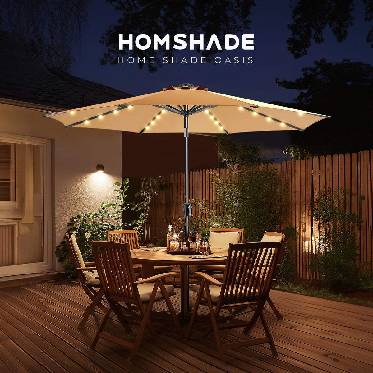 HOMSHADE 9ft canopy design suits pool decks, patios, and gardens.