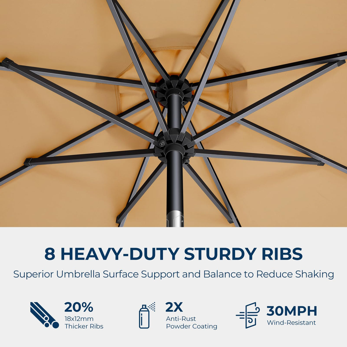 HOMSHADE reinforced tilt mechanism for long-lasting performance.