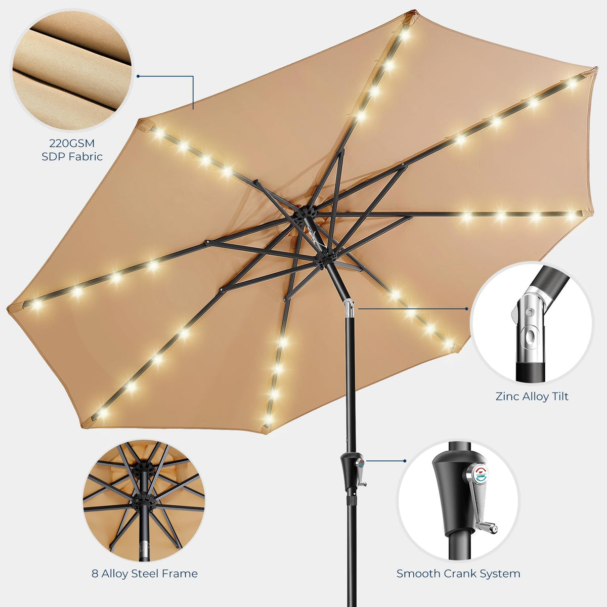 HOMSHADE ties offer secure storage when not in use.