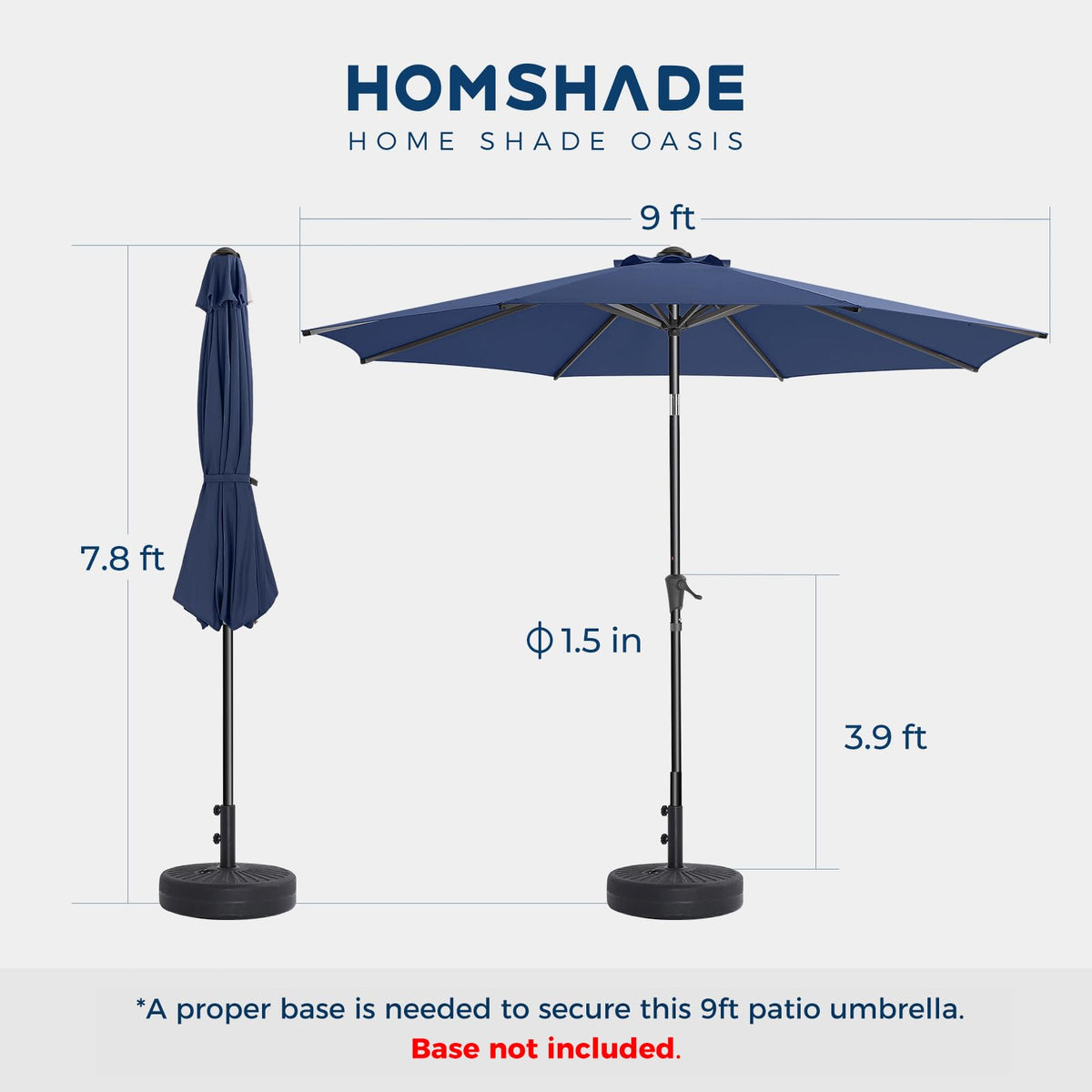 HOMSHADE rust resistant frame detail for durable outdoor use.