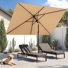HOMSHADE 6.6x10 ft umbrella tilting mechanism lets you adjust shade easily.