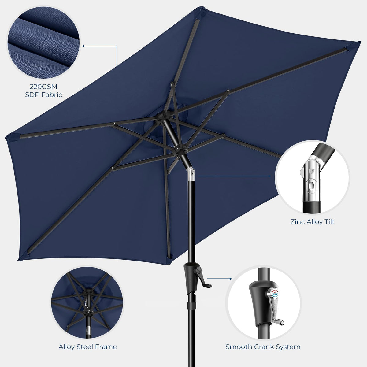 HOMSHADE wind resistance design withstands strong gusts up to 30 mph.