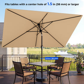 HOMSHADE sturdy frame with six ribs for reliable outdoor shade.