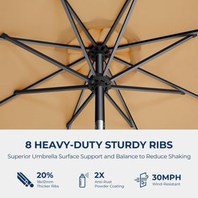 HOMSHADE wind-stability helps keep the umbrella balanced on breezy days.