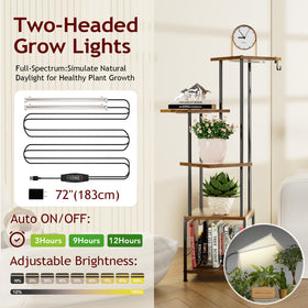 Homsorout grow light close-up highlights adjustable brightness and schedule options