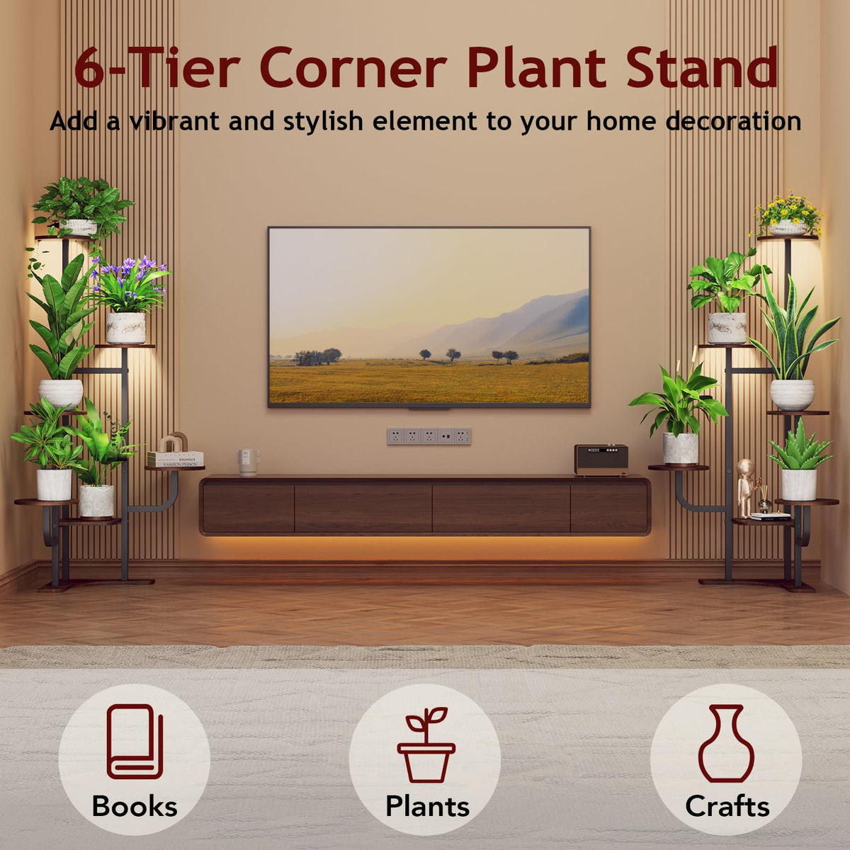 Homsorout powder-coated metal frame reinforcing the stand