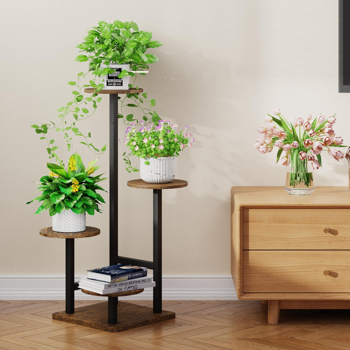 Homsorout versatile shelving doubles as decor and plant display in any room