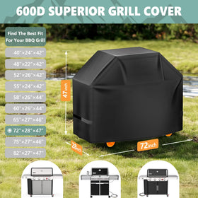 HomWanna 72-inch grill cover offers precise fit for Weber Summit 670 and similar grills.