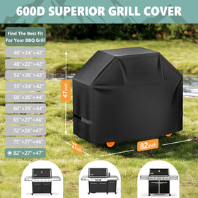 HomWanna waterproof finish protecting grill from rain and rust.