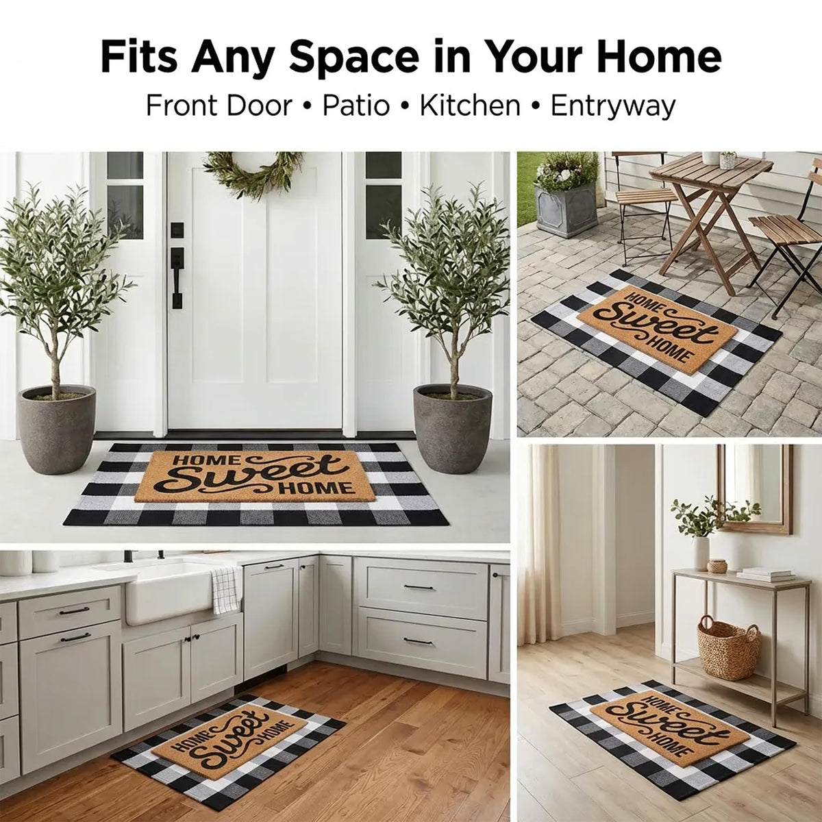 Homydecor durable coir mat shields floors from dirt